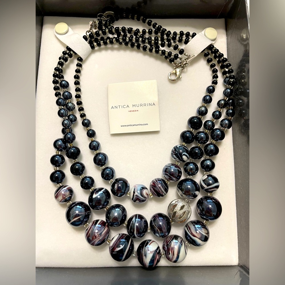 Exquisite ANTICA MURRINA Venezia round, triple layered, glass necklace